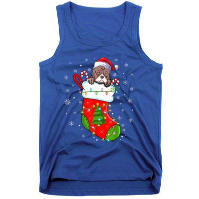 American Bulldog In Christmas Socks Santa Xmas Cool Gift Tank Top