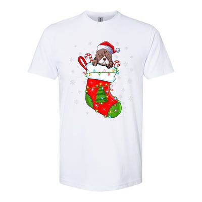 American Bulldog In Christmas Socks Santa Xmas Cool Gift Softstyle CVC T-Shirt