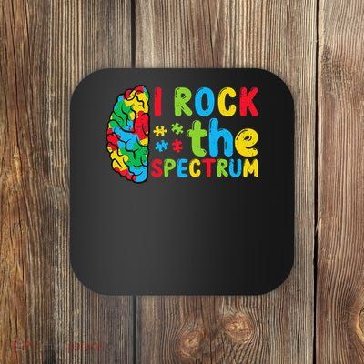 Autism Brain I Rock The Spectrum Awareness Coaster