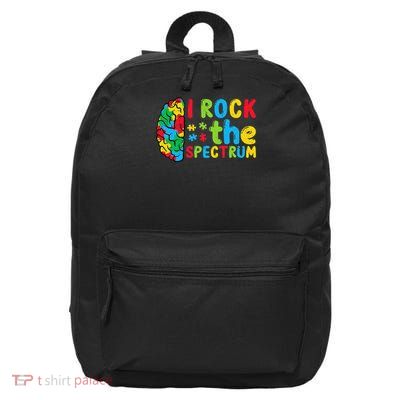 Autism Brain I Rock The Spectrum Awareness 16 in Basic Backpack