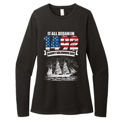 All Began In 1492 American Italian Christopher Columbus Day Womens CVC Long Sleeve Shirt