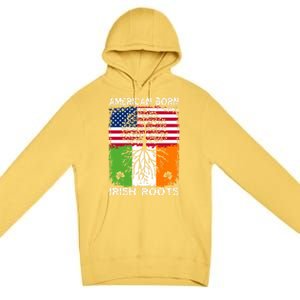 American Born Irish Roots St Patrick’s Day Ireland Flag Gift Premium Pullover Hoodie