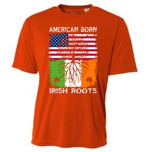 American Born Irish Roots St Patrick’s Day Ireland Flag Gift Cooling Performance Crew T-Shirt