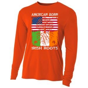 American Born Irish Roots St Patrick’s Day Ireland Flag Gift Cooling Performance Long Sleeve Crew