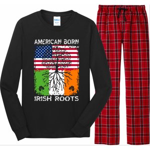 American Born Irish Roots St Patrick’s Day Ireland Flag Gift Long Sleeve Pajama Set