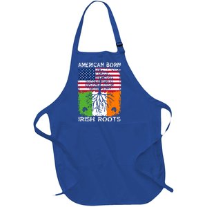 American Born Irish Roots St Patrick’s Day Ireland Flag Gift Full-Length Apron With Pockets