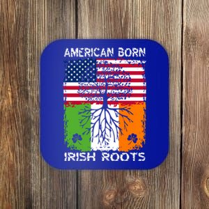 American Born Irish Roots St Patrick’s Day Ireland Flag Gift Coaster