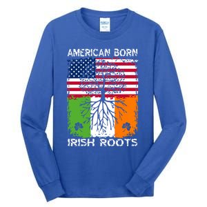 American Born Irish Roots St Patrick’s Day Ireland Flag Gift Tall Long Sleeve T-Shirt