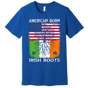 American Born Irish Roots St Patrick’s Day Ireland Flag Gift Premium T-Shirt