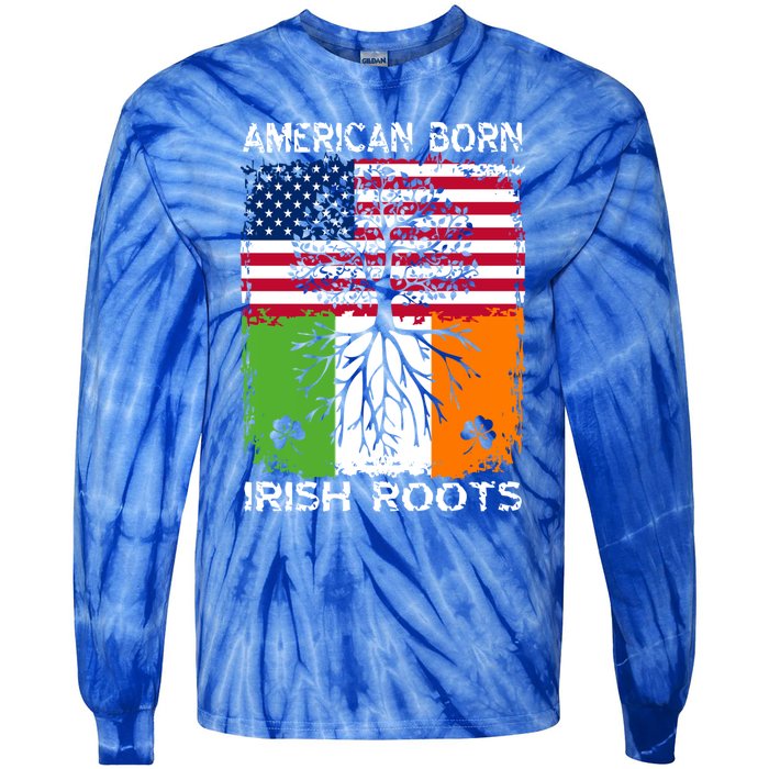 American Born Irish Roots St Patrick’s Day Ireland Flag Gift Tie-Dye Long Sleeve Shirt