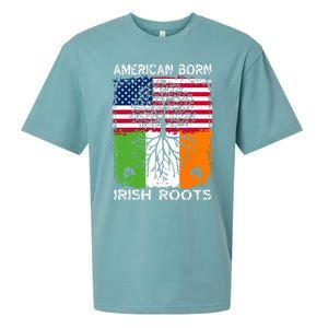 American Born Irish Roots St Patrick’s Day Ireland Flag Gift Sueded Cloud Jersey T-Shirt