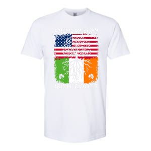 American Born Irish Roots St Patrick’s Day Ireland Flag Gift Softstyle CVC T-Shirt