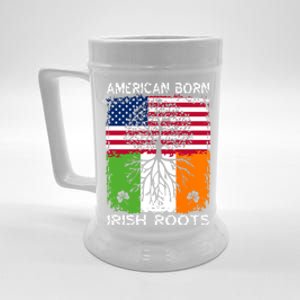 American Born Irish Roots St Patrick’s Day Ireland Flag Gift Beer Stein