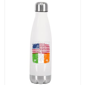 American Born Irish Roots St Patrick’s Day Ireland Flag Gift Stainless Steel Insulated Water Bottle