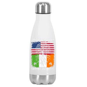 American Born Irish Roots St Patrick’s Day Ireland Flag Gift Stainless Steel Insulated Water Bottle