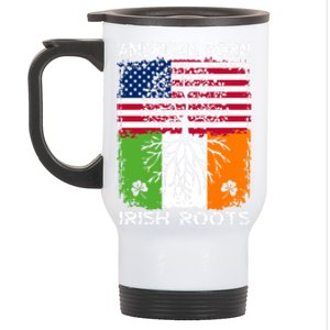 American Born Irish Roots St Patrick’s Day Ireland Flag Gift Stainless Steel Travel Mug