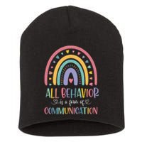 All Behavior Is A Form Of Communication Rainbow Short Acrylic Beanie