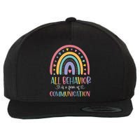 All Behavior Is A Form Of Communication Rainbow Wool Snapback Cap