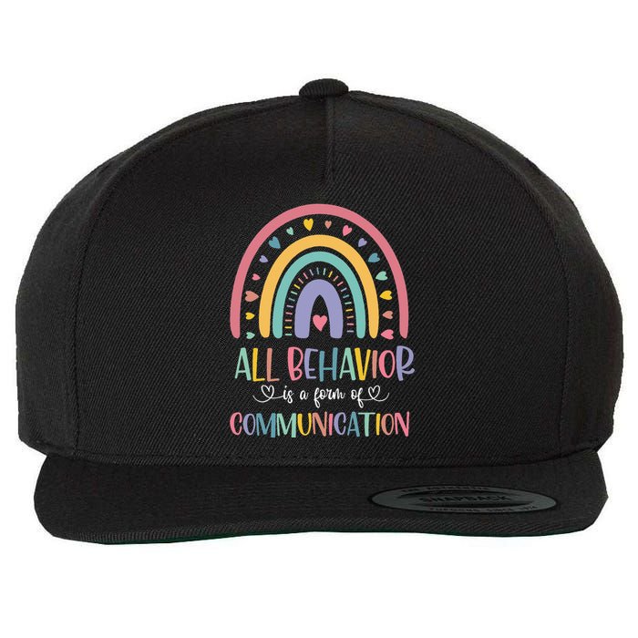 All Behavior Is A Form Of Communication Rainbow Wool Snapback Cap