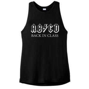 ABCD Back In Class Back To School Funny Teacher Ladies PosiCharge Tri-Blend Wicking Tank