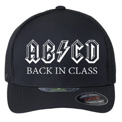 ABCD Back In Class Back To School Funny Teacher Flexfit Unipanel Trucker Cap