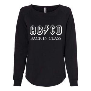 ABCD Back In Class Back To School Funny Teacher Womens California Wash Sweatshirt