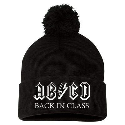 ABCD Back In Class Back To School Funny Teacher Pom Pom 12in Knit Beanie