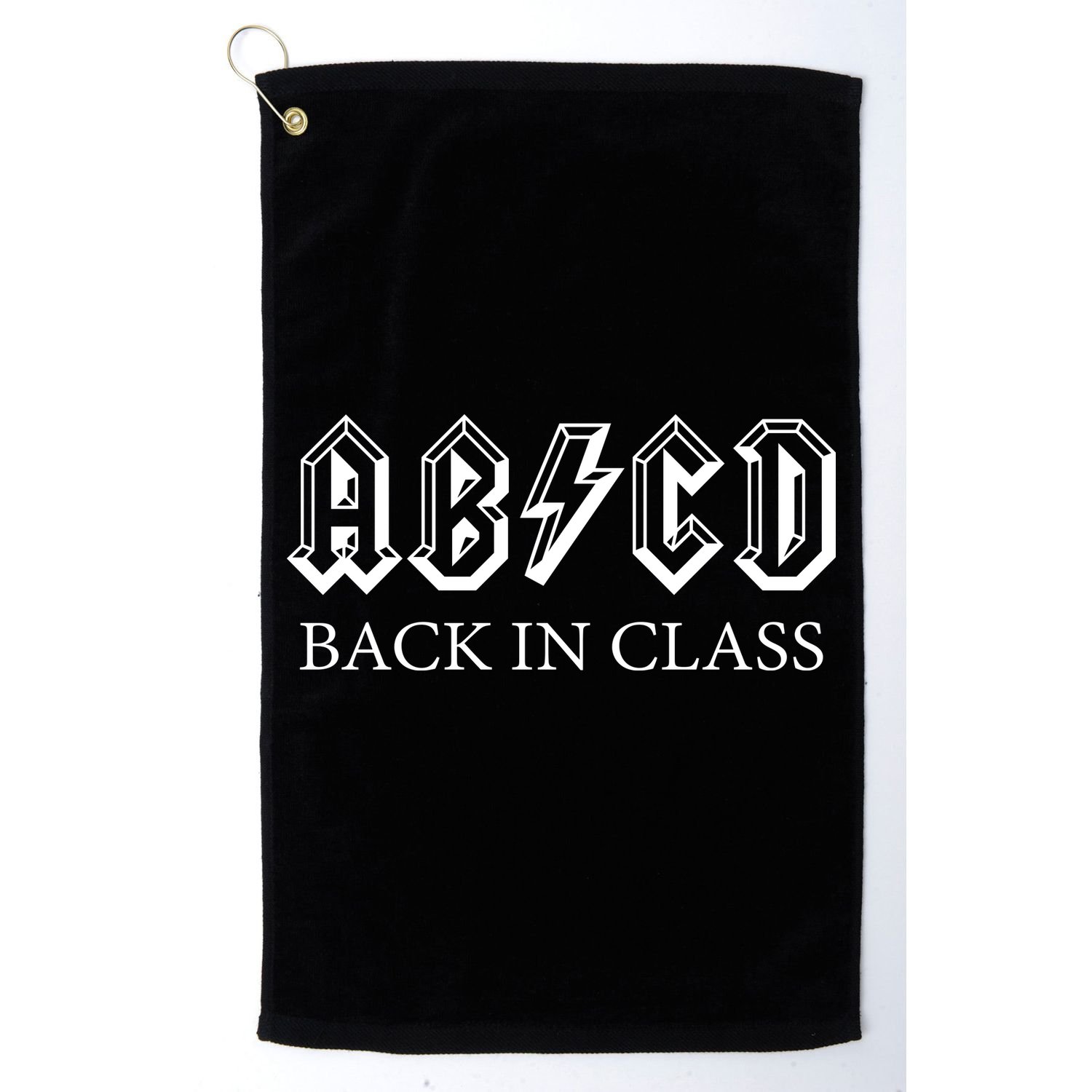 ABCD Back In Class Back To School Funny Teacher Golf Towel