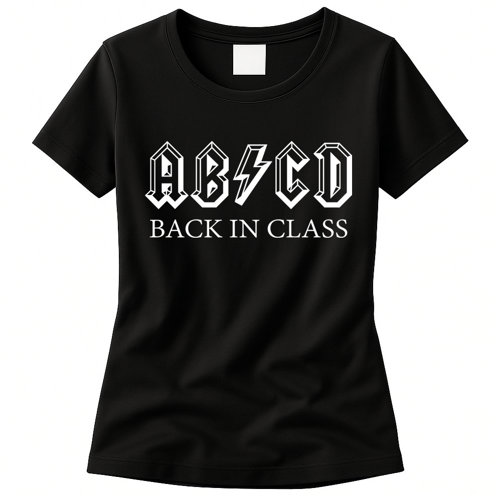 ABCD Back In Class Back To School Funny Teacher Womens T-Shirt