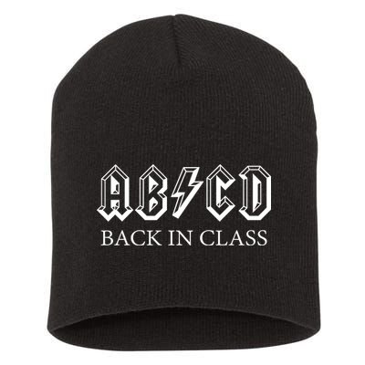 ABCD Back In Class Back To School Funny Teacher Short Acrylic Beanie