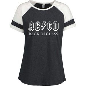 ABCD Back In Class Back To School Funny Teacher Enza Ladies Jersey Colorblock Tee