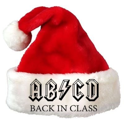 ABCD Back In Class Back To School Funny Teacher Premium Christmas Santa Hat