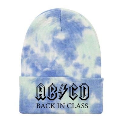 ABCD Back In Class Back To School Funny Teacher Tie Dye 12in Knit Beanie