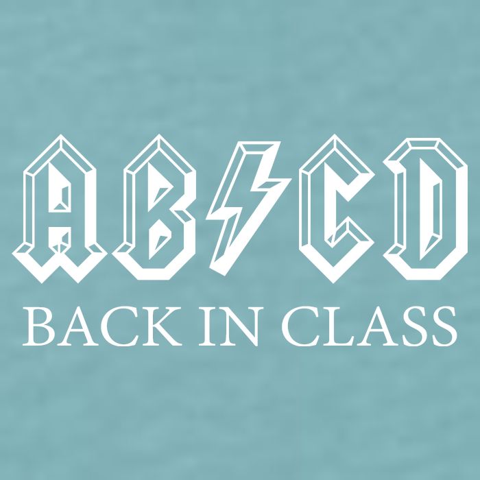 ABCD Back In Class Back To School Funny Teacher Sueded Cloud Jersey T-Shirt