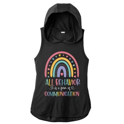 All Behavior Is A Form Of Communication Rainbow Ladies PosiCharge Tri-Blend Wicking Draft Hoodie Tank