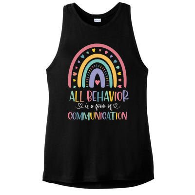 All Behavior Is A Form Of Communication Rainbow Ladies PosiCharge Tri-Blend Wicking Tank