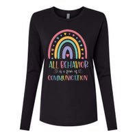 All Behavior Is A Form Of Communication Rainbow Womens Cotton Relaxed Long Sleeve T-Shirt