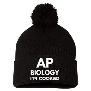 Ap Biology IM Cooked High School Funny Ap Bio Biology Class Pom Pom 12in Knit Beanie