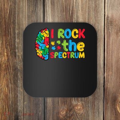 Autism Brain I Rock The Spectrum Awareness Boy Coaster