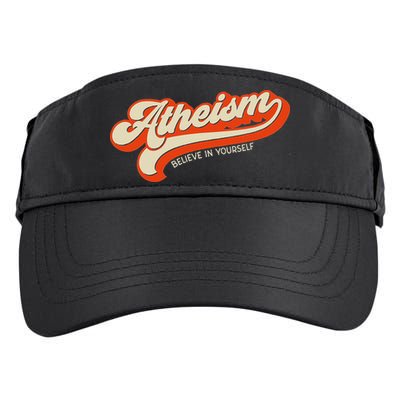 Atheism Believe In Yourself Retro Vintage Distressed Atheist Adult Drive Performance Visor
