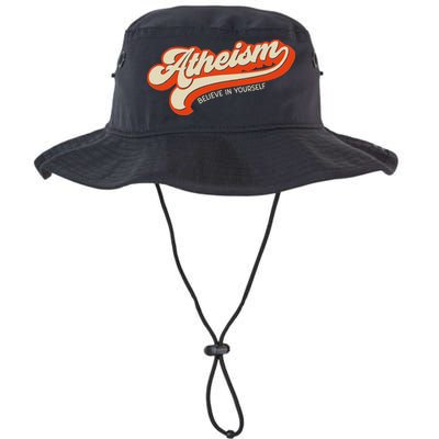 Atheism Believe In Yourself Retro Vintage Distressed Atheist Bucket Hat