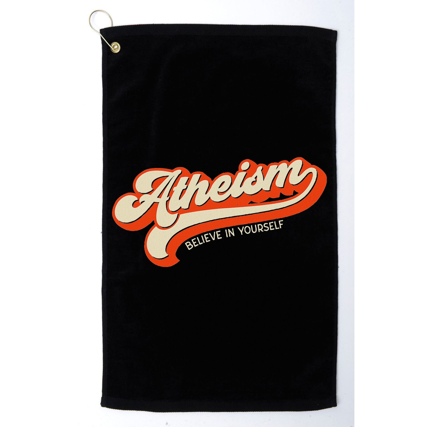 Atheism Believe In Yourself Retro Vintage Distressed Atheist Golf Towel