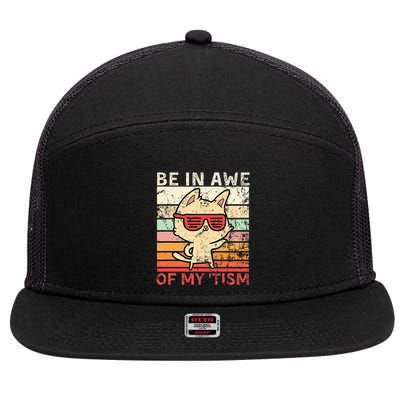 Autism Be In Awe Of My Tism Adult Awe Tism 7 Panel Mesh Trucker Snapback Hat