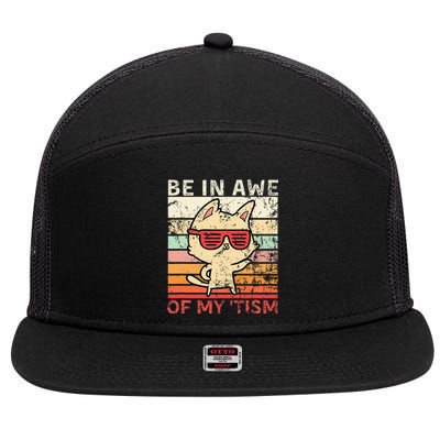 Autism Be In Awe Of My Tism Adult Awe Tism 7 Panel Mesh Trucker Snapback Hat