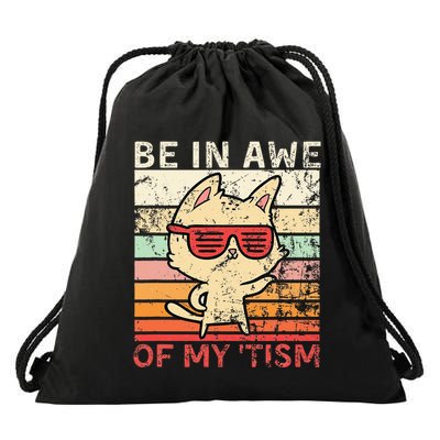 Autism Be In Awe Of My Tism Adult Awe Tism Drawstring Bag