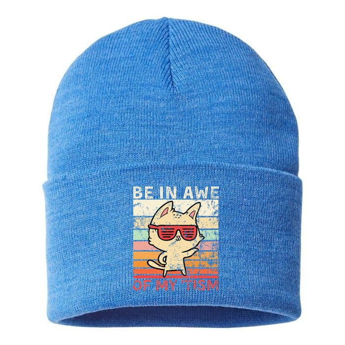 Autism Be In Awe Of My Tism Adult Awe Tism Sustainable Knit Beanie