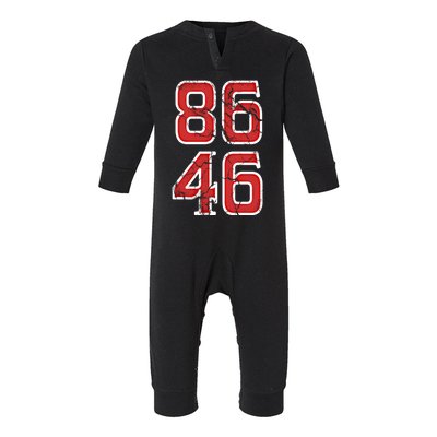 Anti Biden Impeach 86 46 Biden Funny Not My President Gift Infant Fleece One Piece