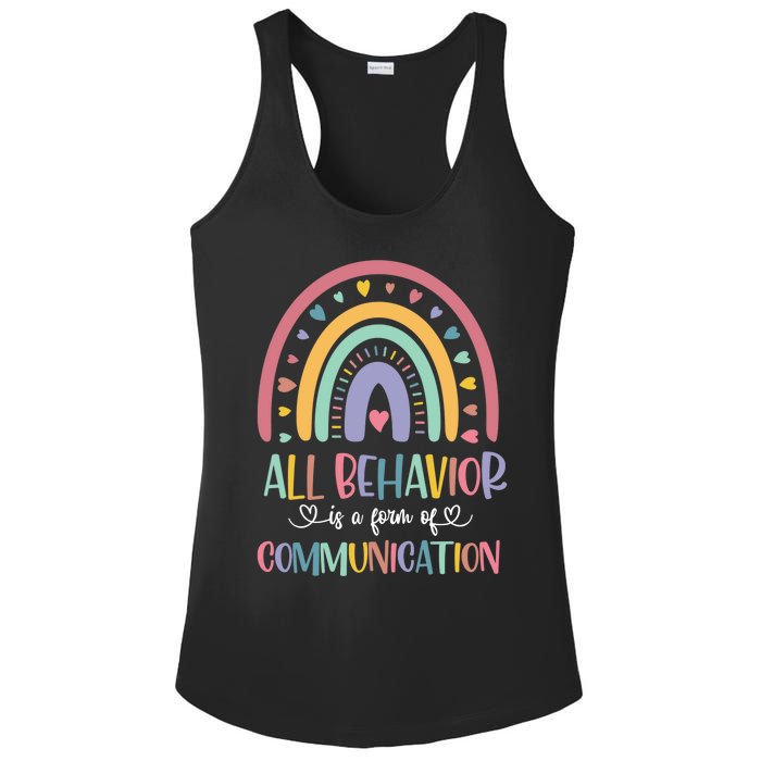 All Behavior Is A Form Of Communication Rainbow Ladies PosiCharge Competitor Racerback Tank