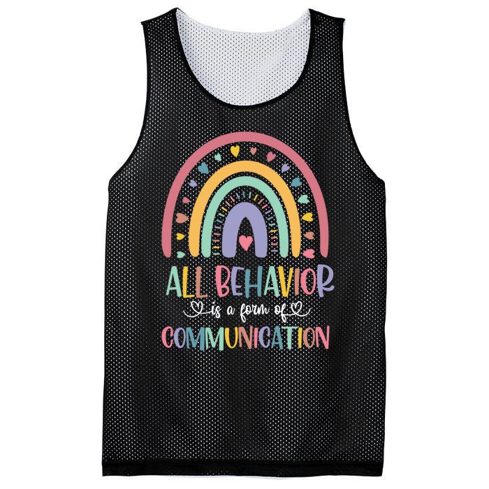 All Behavior Is A Form Of Communication Rainbow Mesh Reversible Basketball Jersey Tank