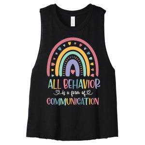 All Behavior Is A Form Of Communication Rainbow Women's Racerback Cropped Tank